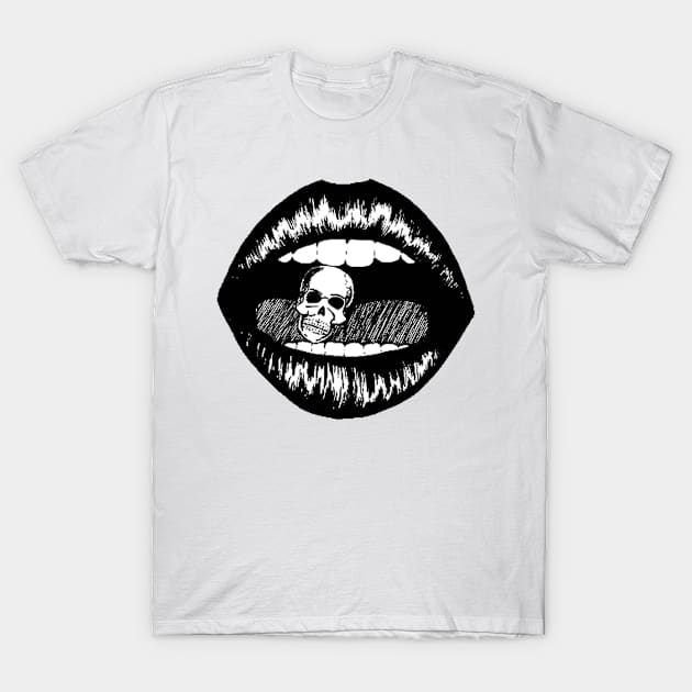 Skull in Mouth T-Shirt by NinaCraig